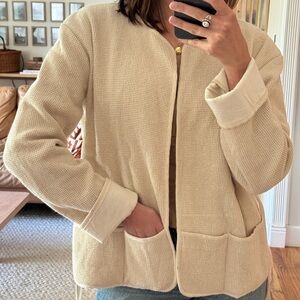 Harly Jae Cream Waffle Knit Cardigan jacket